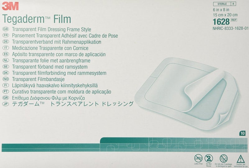 Transparent Dressing 3M Tegaderm Film 6 X 8 Inch 10 Per Box