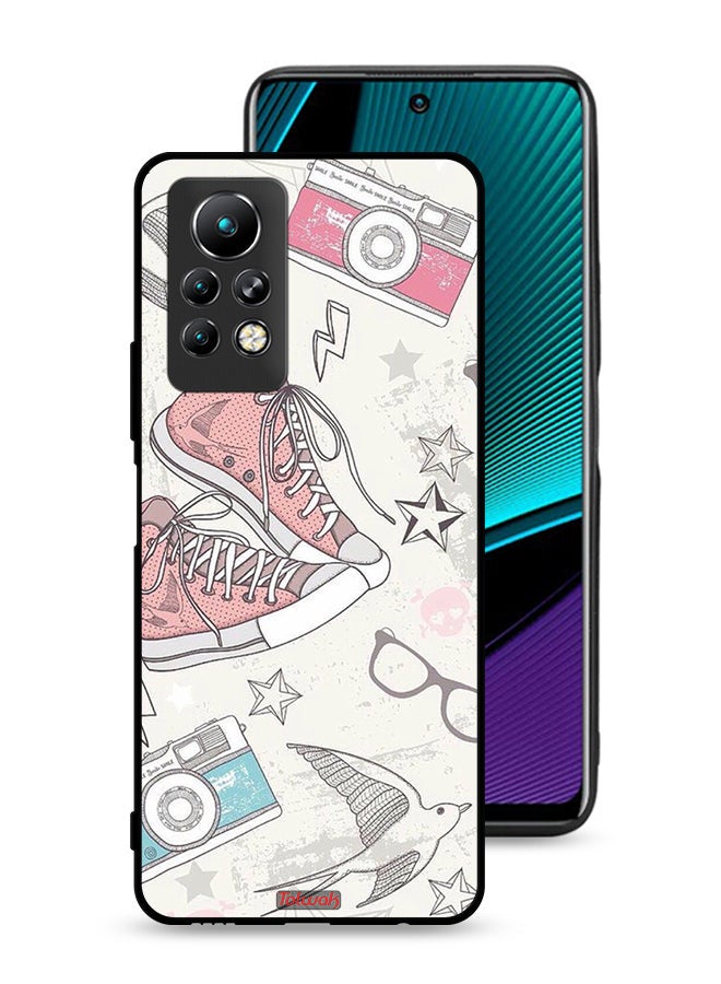 Tolwak Infinix Note 11 Pro Protective Case Cover Canva Shoes And Camera Art  - Image 1