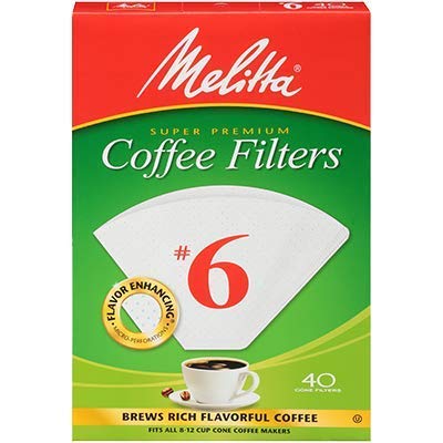 Melitta Melitta Cone Coffee Filters White No 6 40 Count