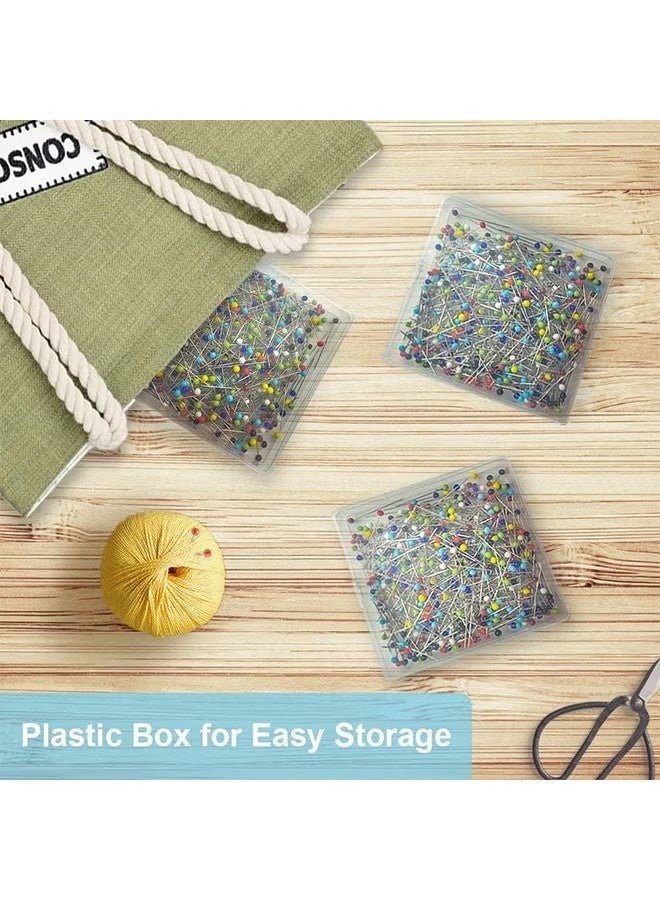 250 PCS Sewing Pins for Fabric, Straight Pins with Colored Ball Glass Heads Long 1.5inch, Quilting Pins for Dressmaker, Jewelry DIY Decoration, Craft and Sewing Project (Colorful) - Image 4