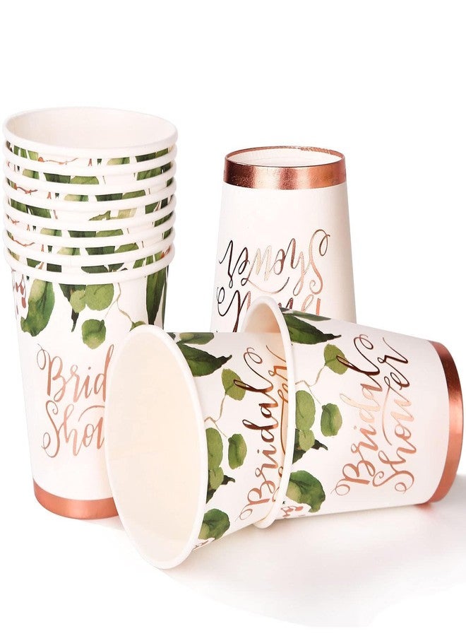LOOWVY Sage Green Bridal Shower Decorations Rose Gold Bridal Shower Plates and Napkins Sets,168Pcs Serves 24 Guests - Image 3