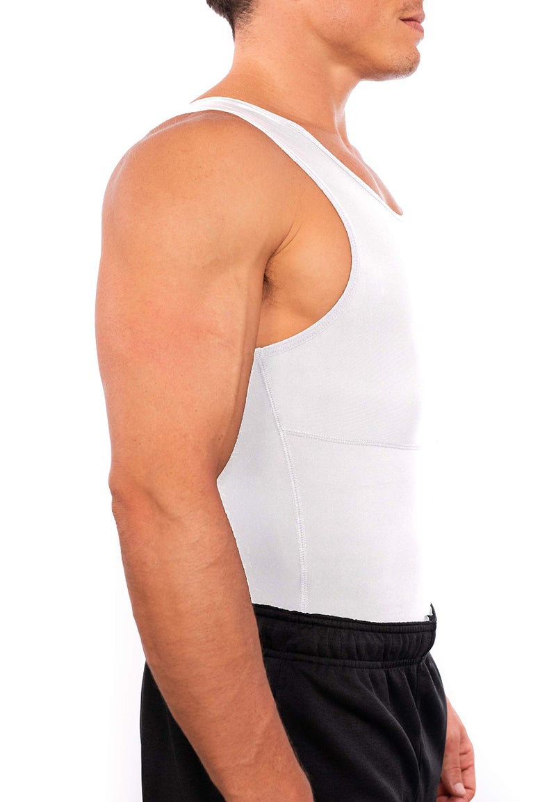 Esteem Apparel قميص ضغط للرجال من Esteem Apparel Max لتشكيل الجسم وشد البطن (أبيض، متوسط) - Image 4