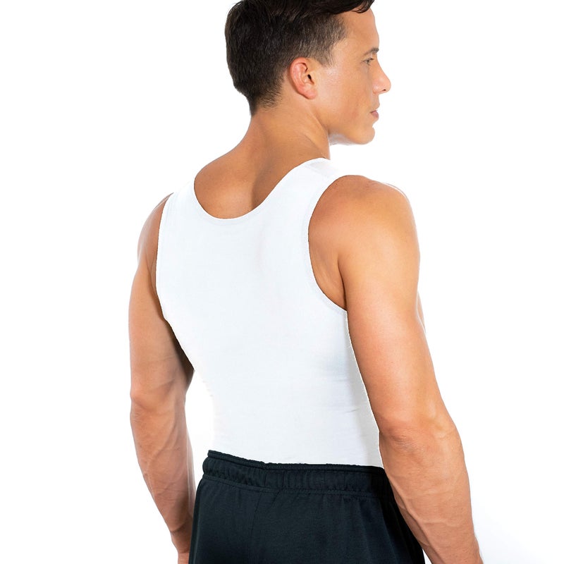 Esteem Apparel قميص ضغط للرجال من Esteem Apparel Max لتشكيل الجسم وشد البطن (أبيض، متوسط) - Image 3