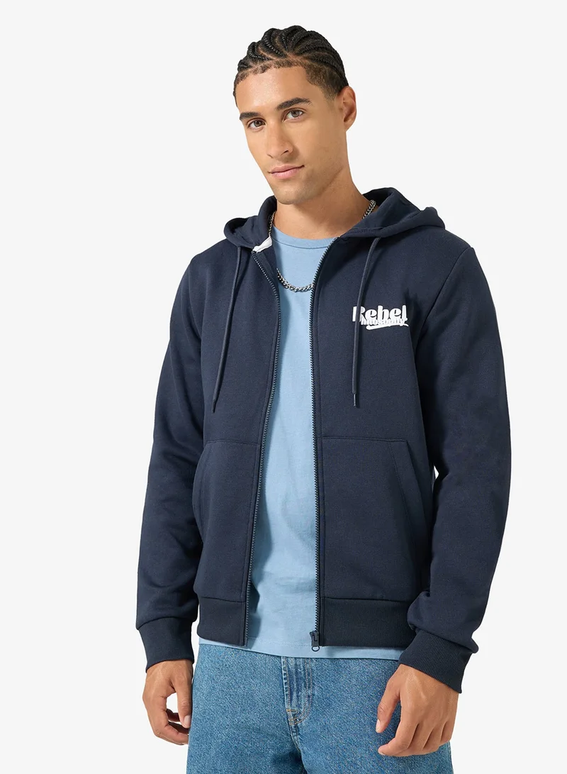 Casual Regular Fit Zip Through Hoodie