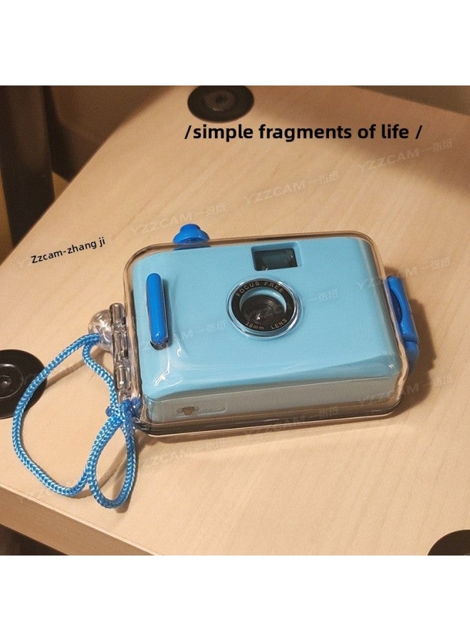Generic Fool Mini Retro Waterproof Film Camera Film Machine Children Cute Student Campus Camera-Body Color:Light Blue-package Three  - Image 1