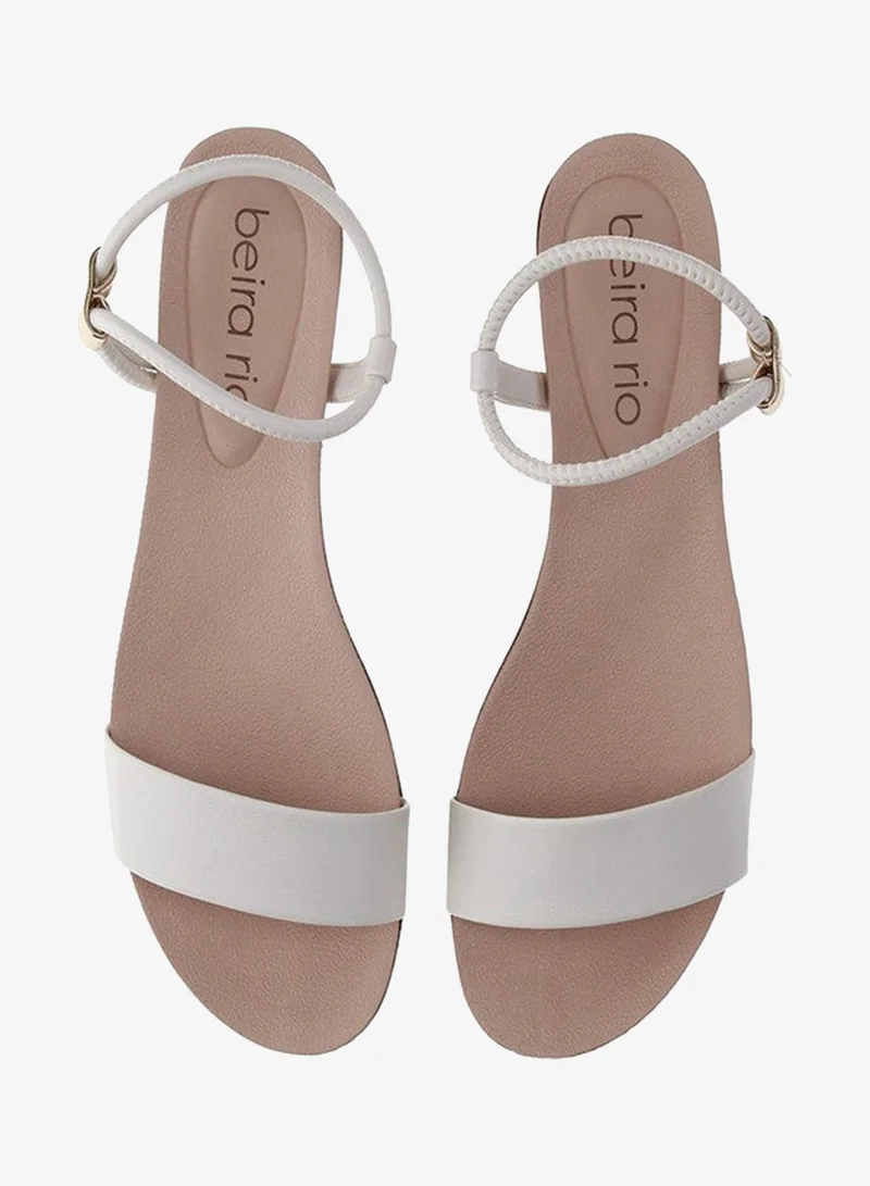 Beira Rio Off white Flat Sandals for Women – Stylish Ladies Flat Sandals & Comfortable Flat Slippers for Women | Best Price UAE