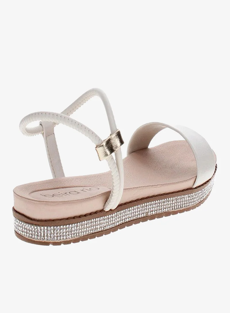 Beira Rio Off white Flat Sandals for Women – Stylish Ladies Flat Sandals & Comfortable Flat Slippers for Women | Best Price UAE