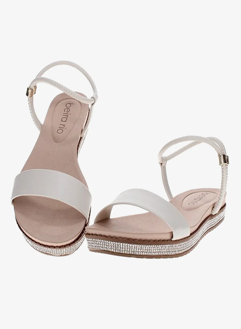 Beira Rio Off white Flat Sandals for Women – Stylish Ladies Flat Sandals & Comfortable Flat Slippers for Women | Best Price UAE