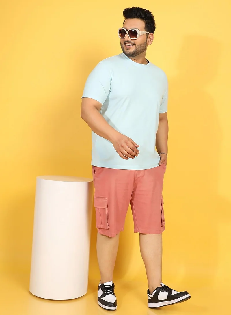 Instafab Plus Men's Icy Blue Basic Regular Fit T-Shirt