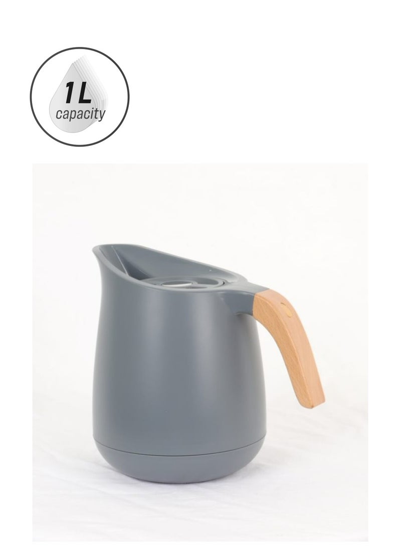 HOMEVEO A high-quality plastic tea or coffee thermos to preserve heat for up to 12 hours-1 litre - Image 1