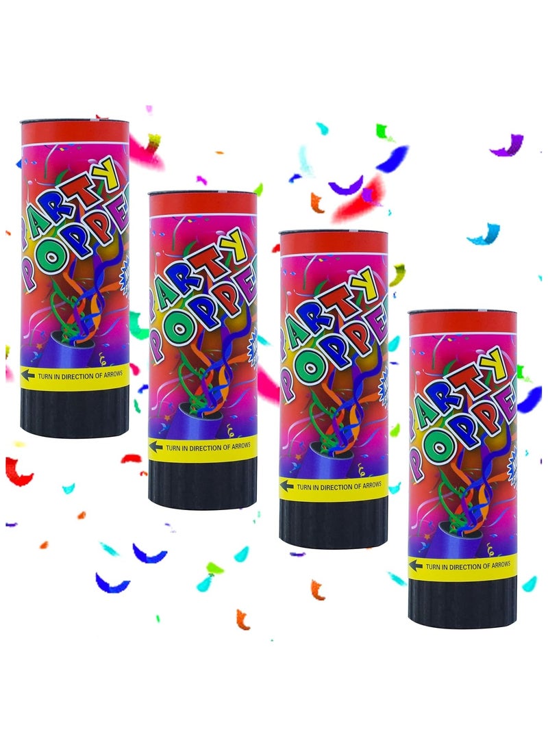 Biodegradable Colorful Confetti Cannons - 4 Pieces for Parties and Special Occasions: Perfect for weddings, birthdays, and baby showers!  - Image 1