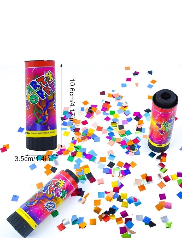 Biodegradable Colorful Confetti Cannons - 4 Pieces for Parties and Special Occasions: Perfect for weddings, birthdays, and baby showers!  - Image 2
