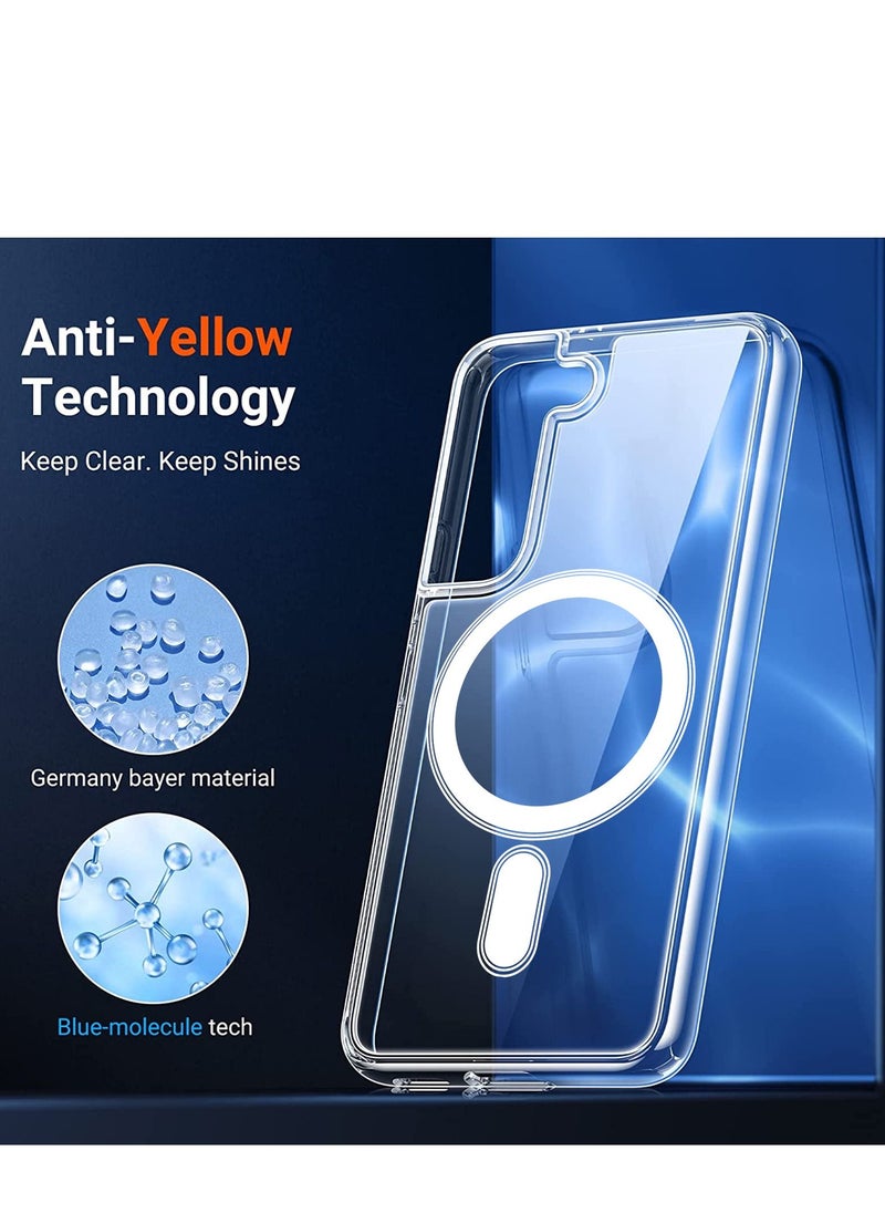 S22 Plus Case Clear Cover for Samsung Galaxy S22, with Support Magsafe Charger Charging Ultra-Thin Shockproof and Transparent Non-yellowing Case for S22 6.6 Inch (2022)