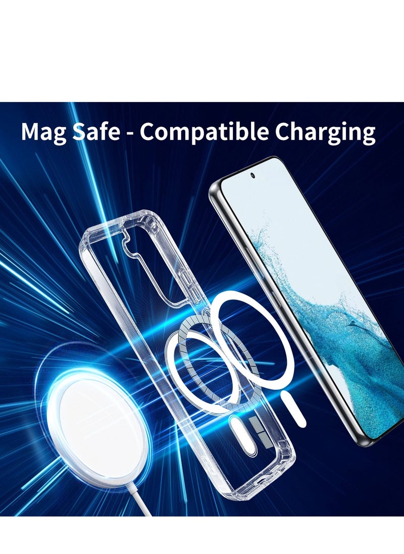 S22 Plus Case Clear Cover for Samsung Galaxy S22, with Support Magsafe Charger Charging Ultra-Thin Shockproof and Transparent Non-yellowing Case for S22 6.6 Inch (2022)