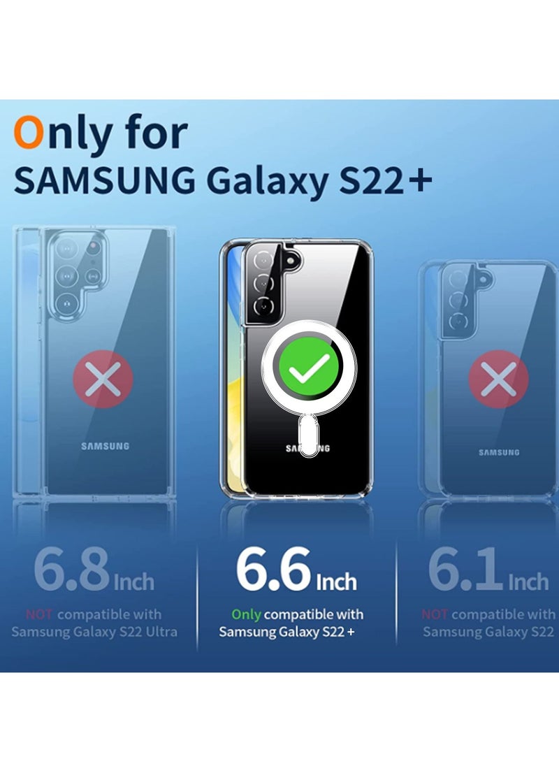 S22 Plus Case Clear Cover for Samsung Galaxy S22, with Support Magsafe Charger Charging Ultra-Thin Shockproof and Transparent Non-yellowing Case for S22 6.6 Inch (2022)