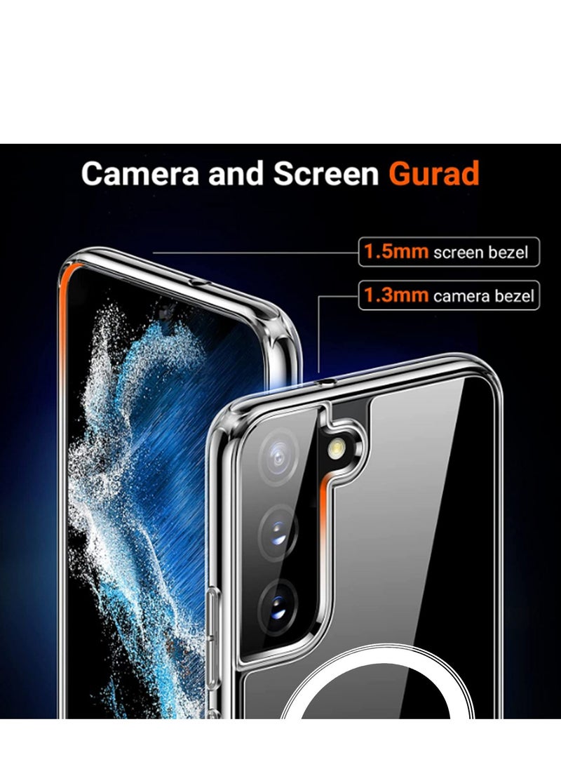 S22 Plus Case Clear Cover for Samsung Galaxy S22, with Support Magsafe Charger Charging Ultra-Thin Shockproof and Transparent Non-yellowing Case for S22 6.6 Inch (2022)