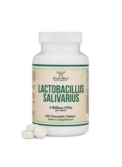 Lactobacillus Salivarius Oral Probiotics - Vanilla Tablets for Dental Health, Teeth, and Gums - Extreme Bad Breath Treatment for Adults (120 Count, 2 Billion CFUs per 20mg Tablet) by Double Wood