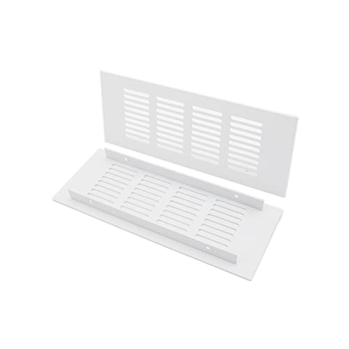 TTZEZE 2PCS Air Vent Cover,TTZEZE White Aluminium Alloy Ventilation Grille Rectangle Metal Louvered Grill Cover for Wardrobe Stove Shoes Cabinet Sink Kitchen Bathroom Side Wall Ceiling and Floor Exhaust Vent - Image 3