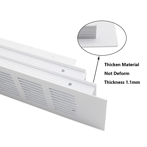 TTZEZE 2PCS Air Vent Cover,TTZEZE White Aluminium Alloy Ventilation Grille Rectangle Metal Louvered Grill Cover for Wardrobe Stove Shoes Cabinet Sink Kitchen Bathroom Side Wall Ceiling and Floor Exhaust Vent - Image 5