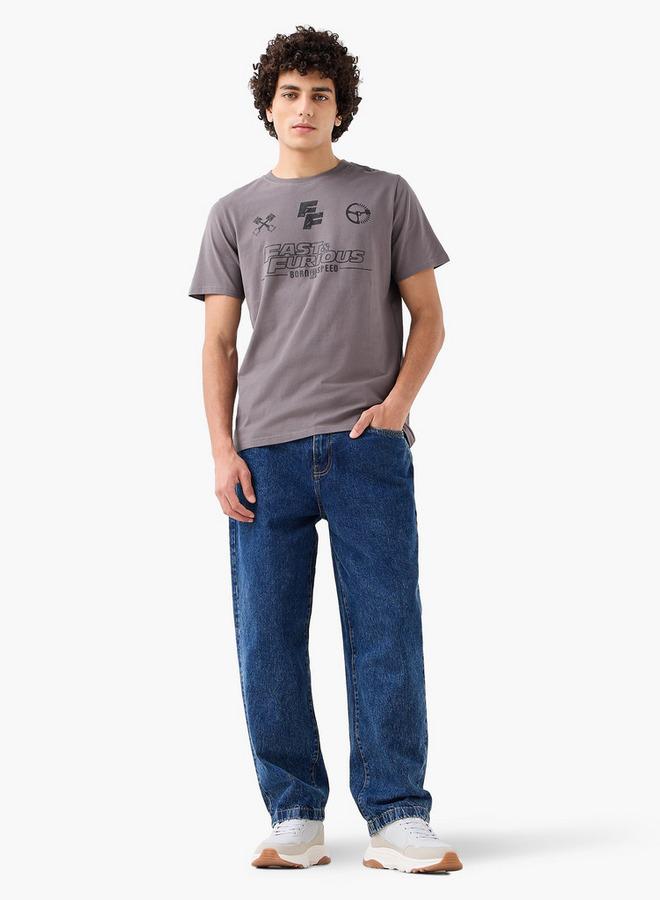 SP Characters Men Regular Fit Crew Neck Short Sleeves Fast and Furious Print T-shirt - Image 2