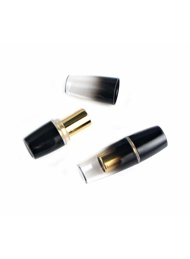 AKOAK Refillable Empty Lipstick Tube,12.1mm Creative and Lovely Handmade DIY Makeup Cosmetics Lip Balm Container,Pack of 2 (Hollow Black) - Image 1