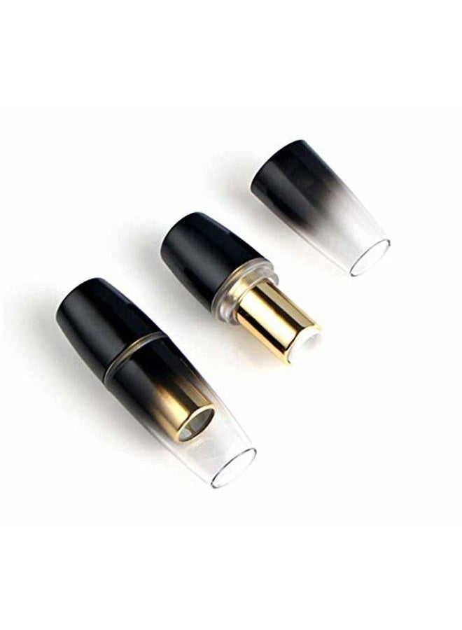 AKOAK Refillable Empty Lipstick Tube,12.1mm Creative and Lovely Handmade DIY Makeup Cosmetics Lip Balm Container,Pack of 2 (Hollow Black) - Image 2