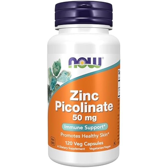 now Supplements, Zinc Picolinate 50 mg, Supports Enzyme Functions*, Immune Support*, 120 Veg Capsules (Packaging may vary) - Image 1
