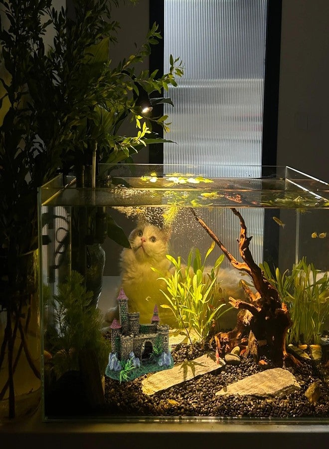 M2cbridge Aquarium Decor Castle Shipwreck Ornament Underwater Landscape(Yellow Castle) - Image 5