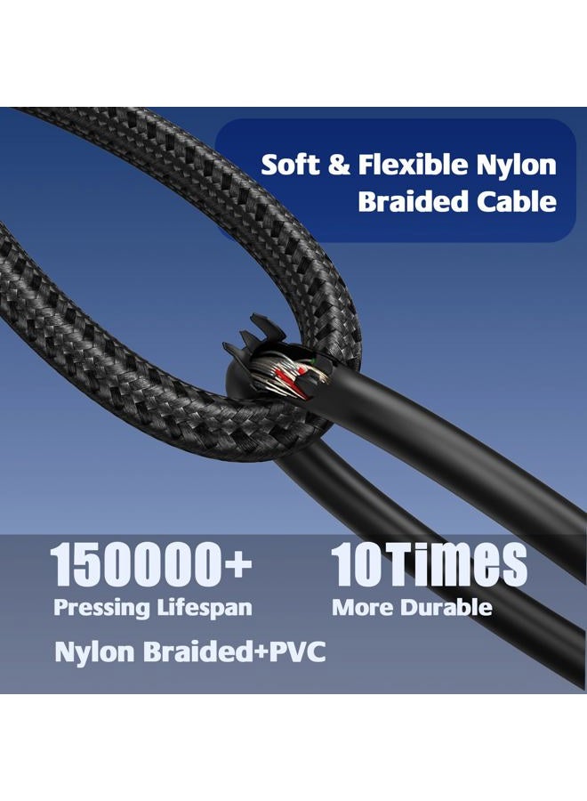 AuxLink XLR Male to 1/4 Cable 25ft 2 Pack, Balanced TRS to 6.35mm Gold-Plated Connectors Nylon Braided, Quarter Inch to XLR Male Cable - Image 5