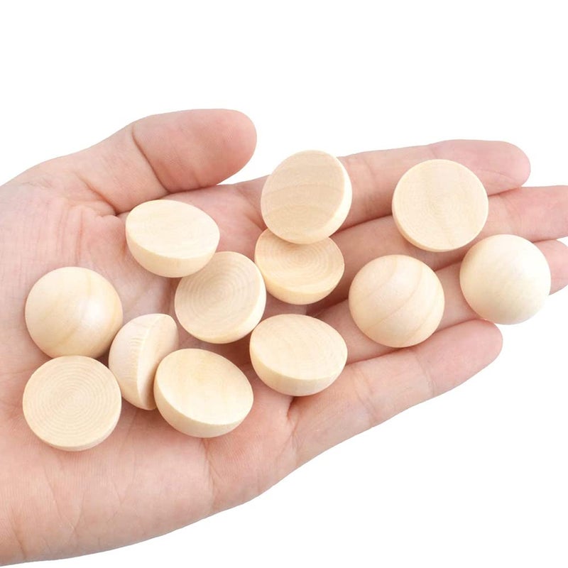 hesmartly 120 pcs Half Wood Balls 15mm Unfinished Half Wooden Balls Split Wood Balls for DIY Projects Craft Supplies and 6pcs Nylon Paint Brushes - Image 5