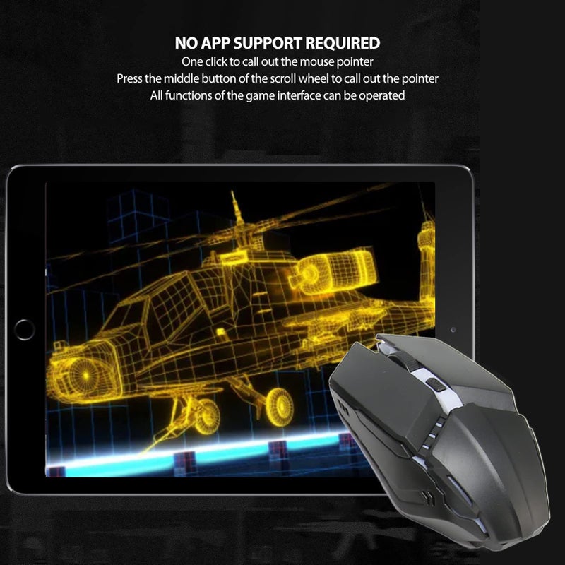 Bewinner Half Hand Gaming Keyboard and Mouse Combo, 4 in 1 Mobile Game Combo Pack, Mobile Gamepad Controller, One Handed Gaming Keyboard, Mouse Converter, Adjustable Phone Stand - Image 2