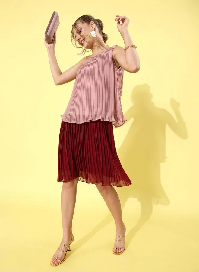 Mish Mish One Shoulder Neck Pleated Top