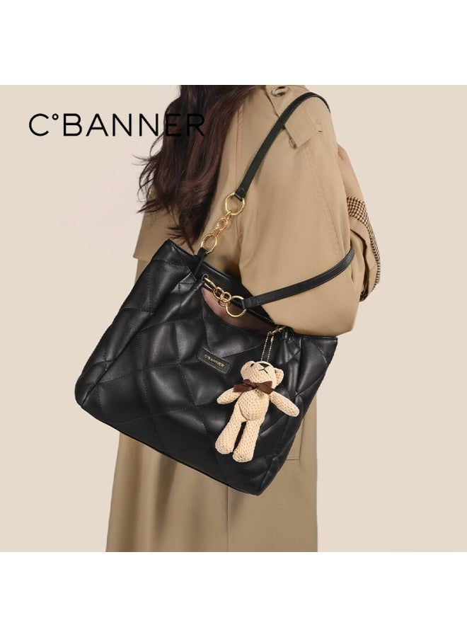 C.banner Women's Leather Quilted Tote Chain Bag Large Capacity Shoulder Bag Birthday Women's Day Gift - Image 1