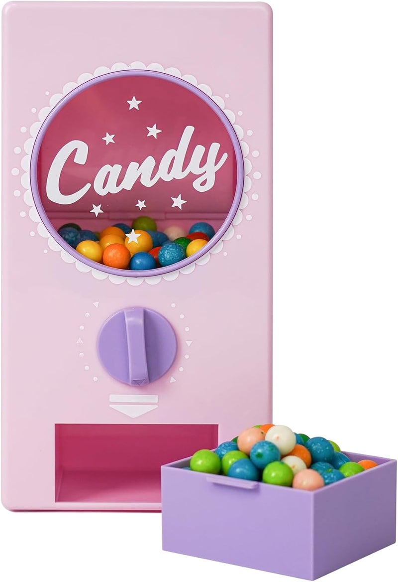 YOBRO Retro Candy Dispenser, Pet Food Dispenser - Gum & Nut Dispenser, Snack Dispenser for Coffee Beans Nuts, Fun Vending Machine for Home or Office, 3+ YEARS. (Pink) - Image 2