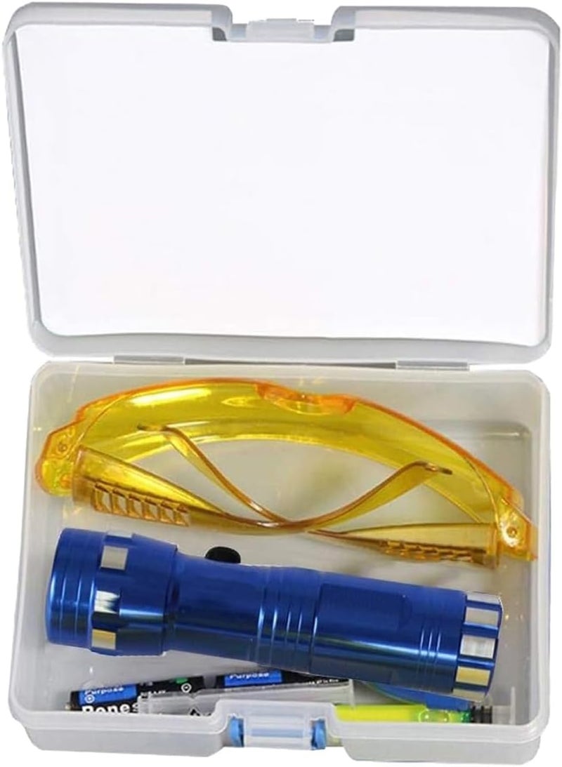 Ragyzity AC Leak Detector Kit Automotive, Auto Air Conditioner Flashlight Leak Detector Tool, Fluorescent Protective Glasses Air Conditioning Accurate Leak Detector Kit, UV Oil Dye Leak Detection Kit - Image 1