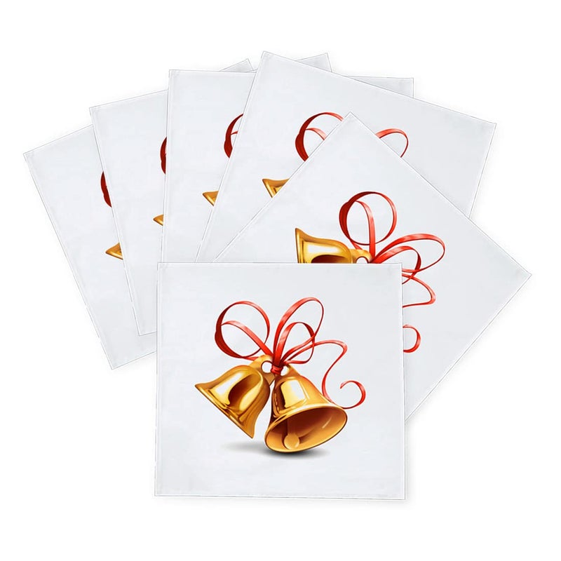 Khakee 6 Pcs Christmas Theme Silk Table Napkins 10x 10 for Xmas Decoration Christmas OrnamentsChristmas Giftxmas21669 - Image 2