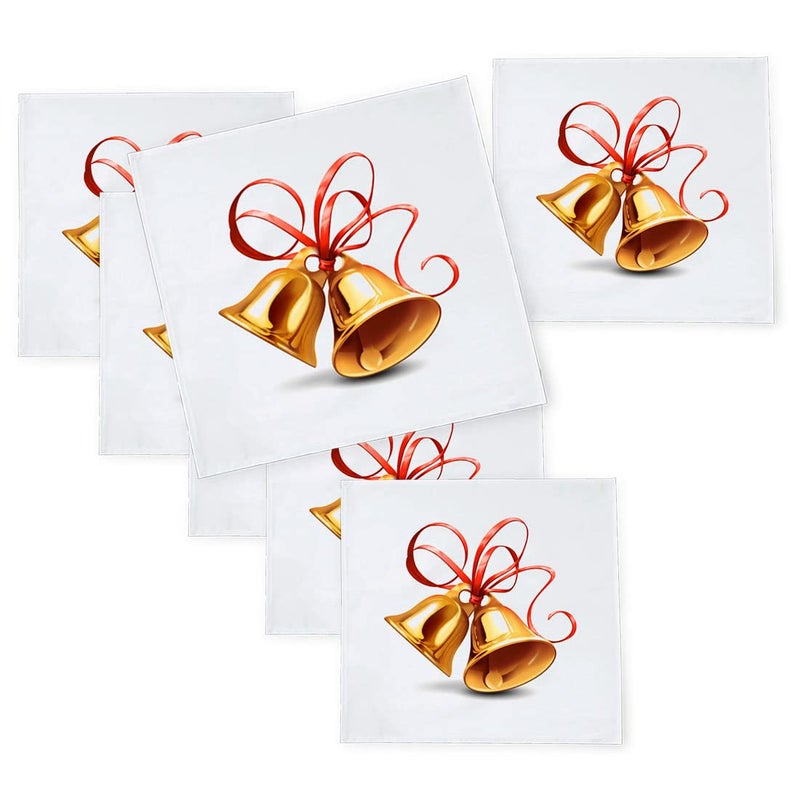 Khakee 6 Pcs Christmas Theme Silk Table Napkins 10x 10 for Xmas Decoration Christmas OrnamentsChristmas Giftxmas21669 - Image 1