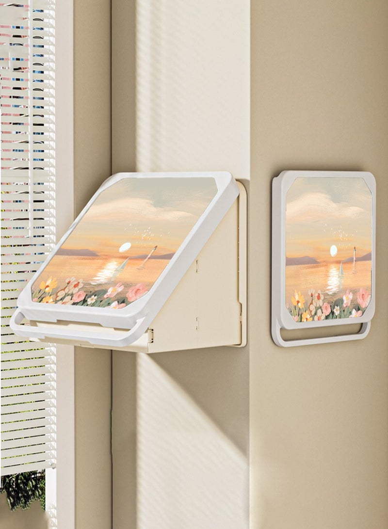 BEIRUI Wall Mounted Organizer Bathroom mural Organizer Clothes Folding Storage Box Clothes Folding Storage Box, Storage and Decoration 2 in 1, Bathroom Decorative Painting, Waterproof Hanging Storage, No-Punch Wall Mounted Bathroom Shelf, Toilet Mural Space Saving  - Image 1
