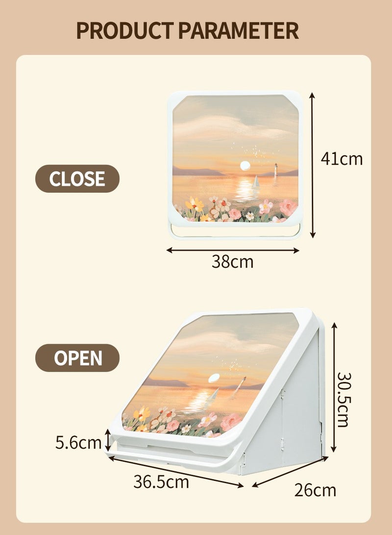 BEIRUI Wall Mounted Organizer Bathroom mural Organizer Clothes Folding Storage Box Clothes Folding Storage Box, Storage and Decoration 2 in 1, Bathroom Decorative Painting, Waterproof Hanging Storage, No-Punch Wall Mounted Bathroom Shelf, Toilet Mural Space Saving  - Image 3
