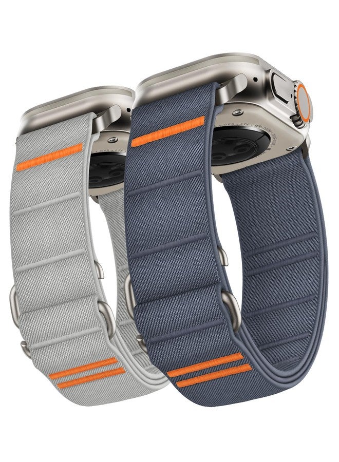 Suitisbest سوتيسبيست 2 حزمة أحزمة رياضية قابلة للتمدد متوافقة مع ساعة آبل الترا 49 مم 46 مم 45 مم 44 مم 42 مم للرجال، حزام حلقة رياضية مرنة لسلسلة آي ووتش 11 10 9 8 7 6 5 4 3 2 1، SE 3 2 1، الترا 3 2 1 - Image 1