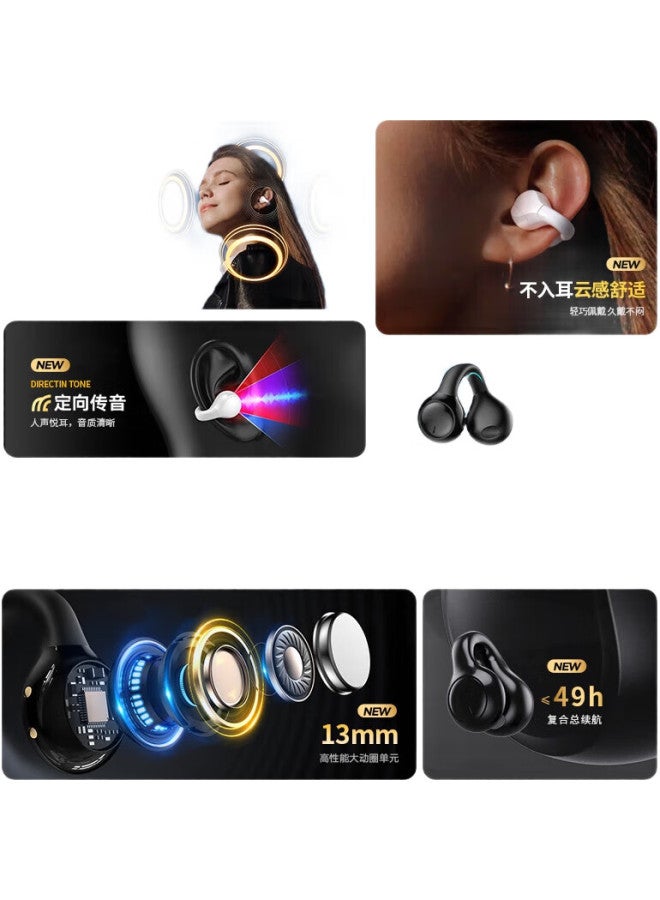 aigo Tws Wireless Bluetooth Earphones, Non-Bone Conduction Open-Ear Clip-On Wireless Earphones, Suitable For Sports, Running, Cycling, Compatible With Phones And Computers, Tj170 Black - Image 3