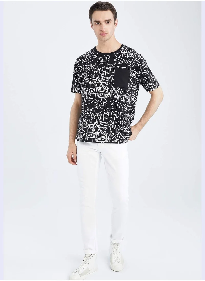 DeFacto Boxy Fit Short Sleeve Printed T-Shirt