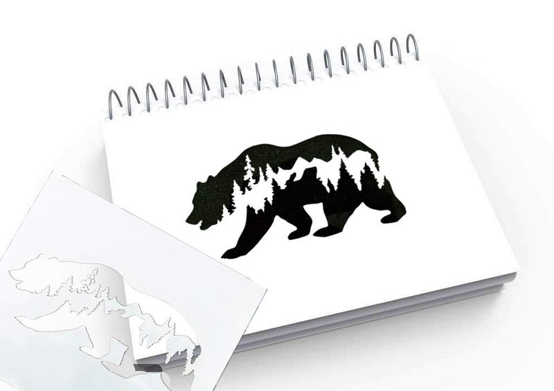 OBUY Forest Bear DIY Craft Hollow Layering Stencils for Painting on Wood, Fabric, Walls,Decorative, Airbrush + More | Reusable 7.87x 7.87 inch Mylar Template - Image 3