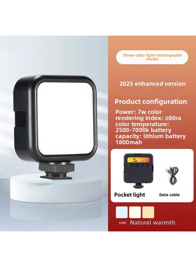 Mobile Phone Live Photography Photography Atmosphere Light Mini Led Light Desktop Beauty Three-color Atmosphere Full Color RGB Pocket Light-Light Source Color:【high-end Version Of Pocket Lamp】 (Upgr - Image 1