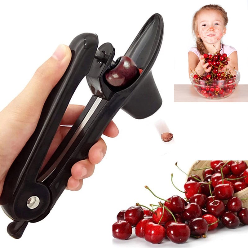 ZLMC Fast Cherry Pitter Tool Olive Pitter Tool SpaceSaving Cherry Pitter Remover MultiFunction Fruit Pit Remover Quick Release Cherry Corer Pitter Tool with Good Grips handle for Cherries Jam 