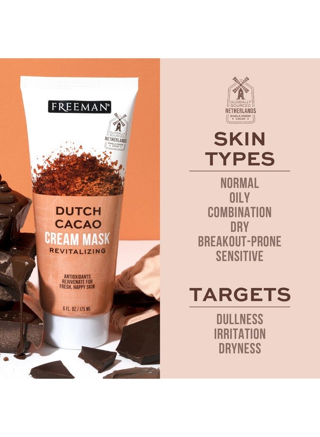 Freeman Exotic Blends Dutch Cacao Cream Face Mask, Antioxidant Rich, Rejuvenating Facial Mask Restores Skin, Chocolate Aroma, Clean Skincare, For All Skin Types, 6 fl. oz./175 ml. Tube - Image 3