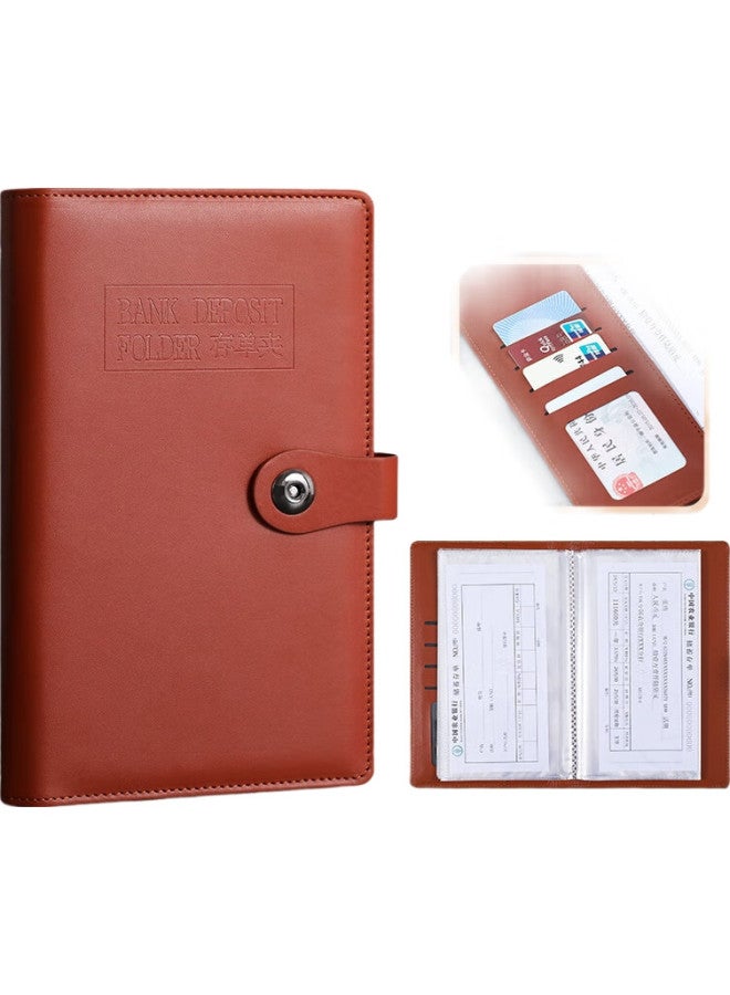 Longe Langjie, Bill Organizer Folder, Document Storage Binder, Multi-Functional Bill Holder, Receipt And Cash Bill Folder, Expense Reimbursement Book, Leather Cover, Large Capacity Bill Card Holder - Image 1
