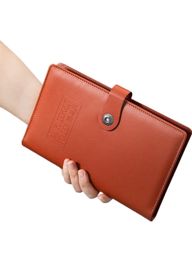 Longe Langjie, Bill Organizer Folder, Document Storage Binder, Multi-Functional Bill Holder, Receipt And Cash Bill Folder, Expense Reimbursement Book, Leather Cover, Large Capacity Bill Card Holder - Image 2