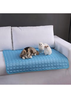 Kuber Industries Rectangular Dog & Cat Bed|Multi-Utility Self-Cooling Pad For Dog & Cat|Light-Weight & Durable Dog Bed|Zqcj001B-M|Blue  - Image 1