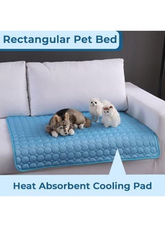 Kuber Industries Rectangular Dog & Cat Bed|Multi-Utility Self-Cooling Pad For Dog & Cat|Light-Weight & Durable Dog Bed|Zqcj001B-M|Blue  - Image 5